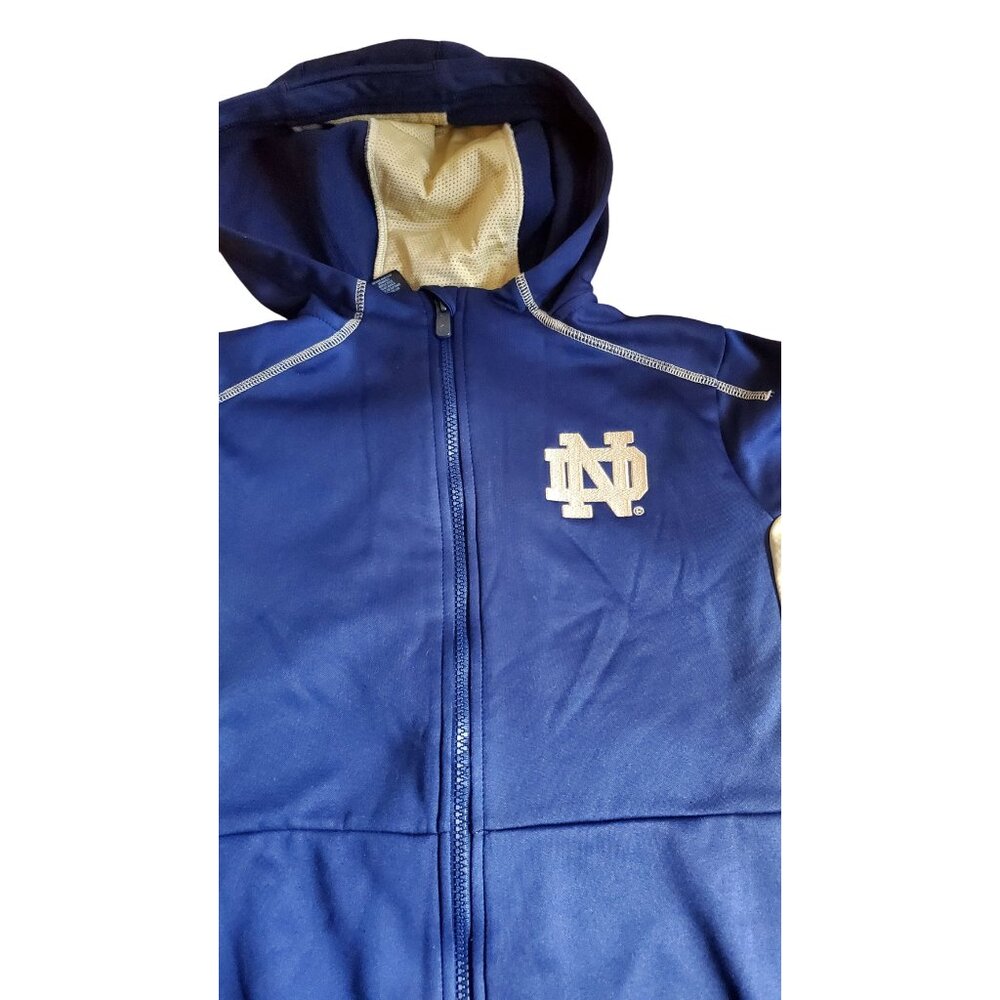 Notre Dame Fighting Irish Womens Hoodie Jacket Blue Gold Small Zipper Pockets - Picture 2 of 6
